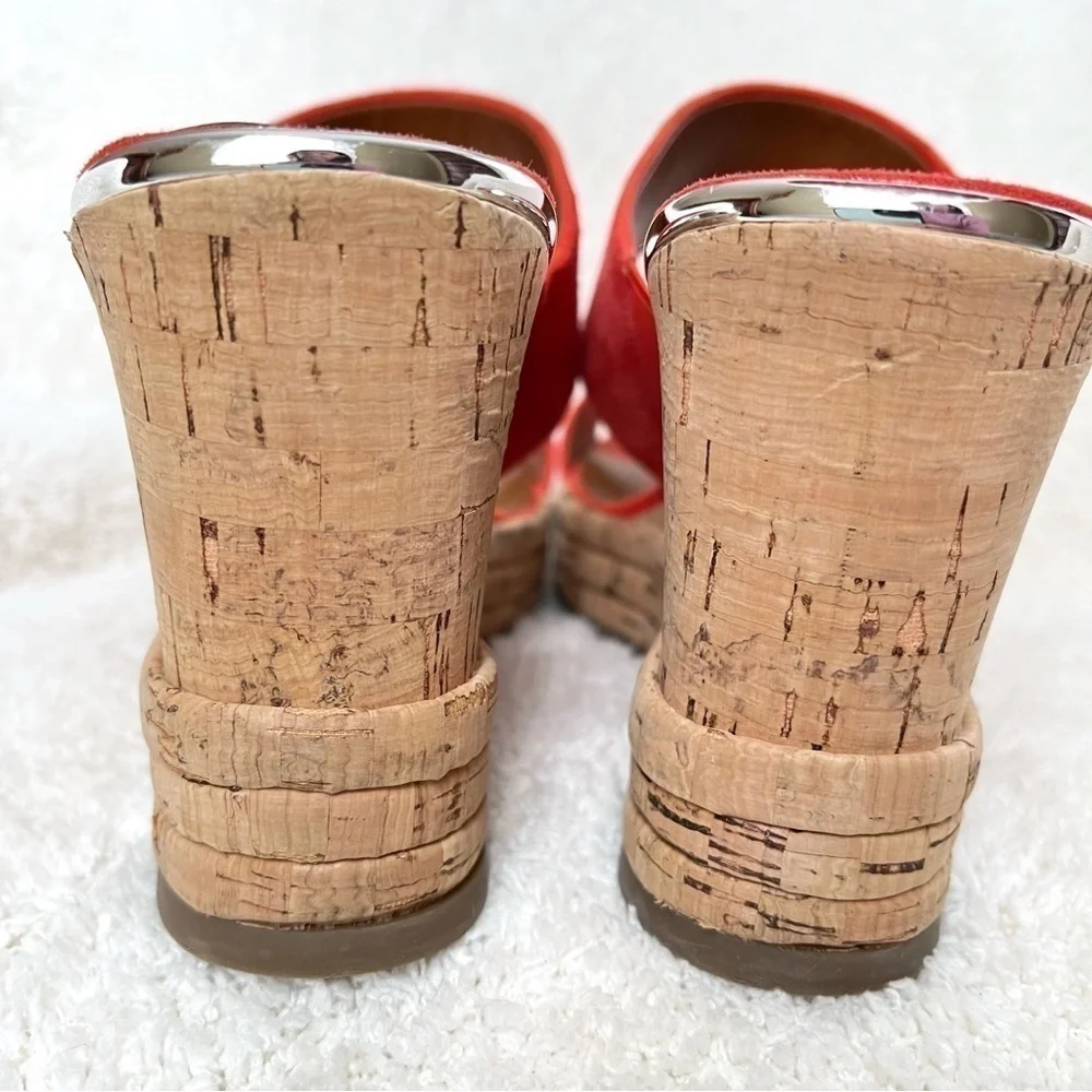 Franco Sarto Tangelo Fiore Wedge Platform Slip on Sandals 4” Cork Size 8.5 M